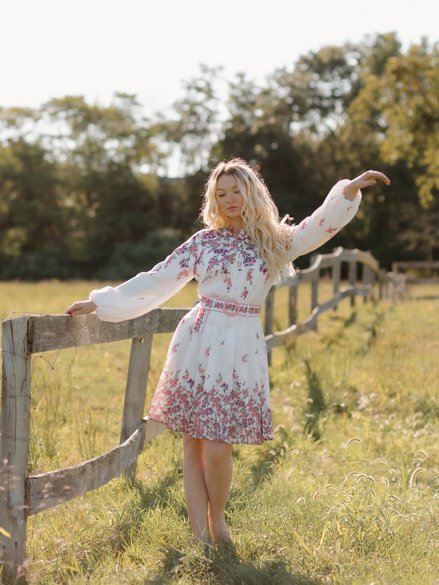 Nina Pink Floral Blouse - Tops