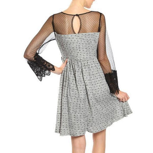 ryu lace dress Ryu Black Lace Dress Sheer Sleeves