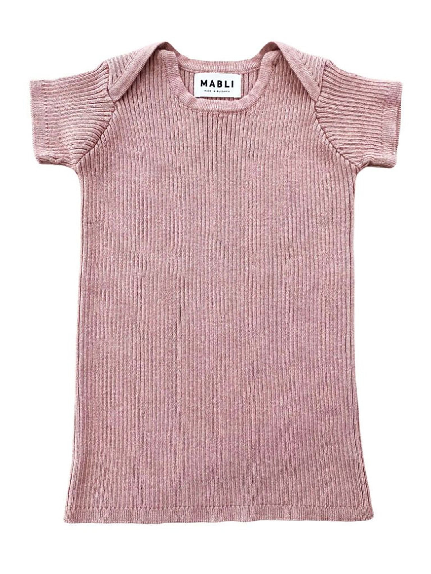 Mabli Kids Mai Skinny Rib Short Sleeve Top - PinkOrchidFashion