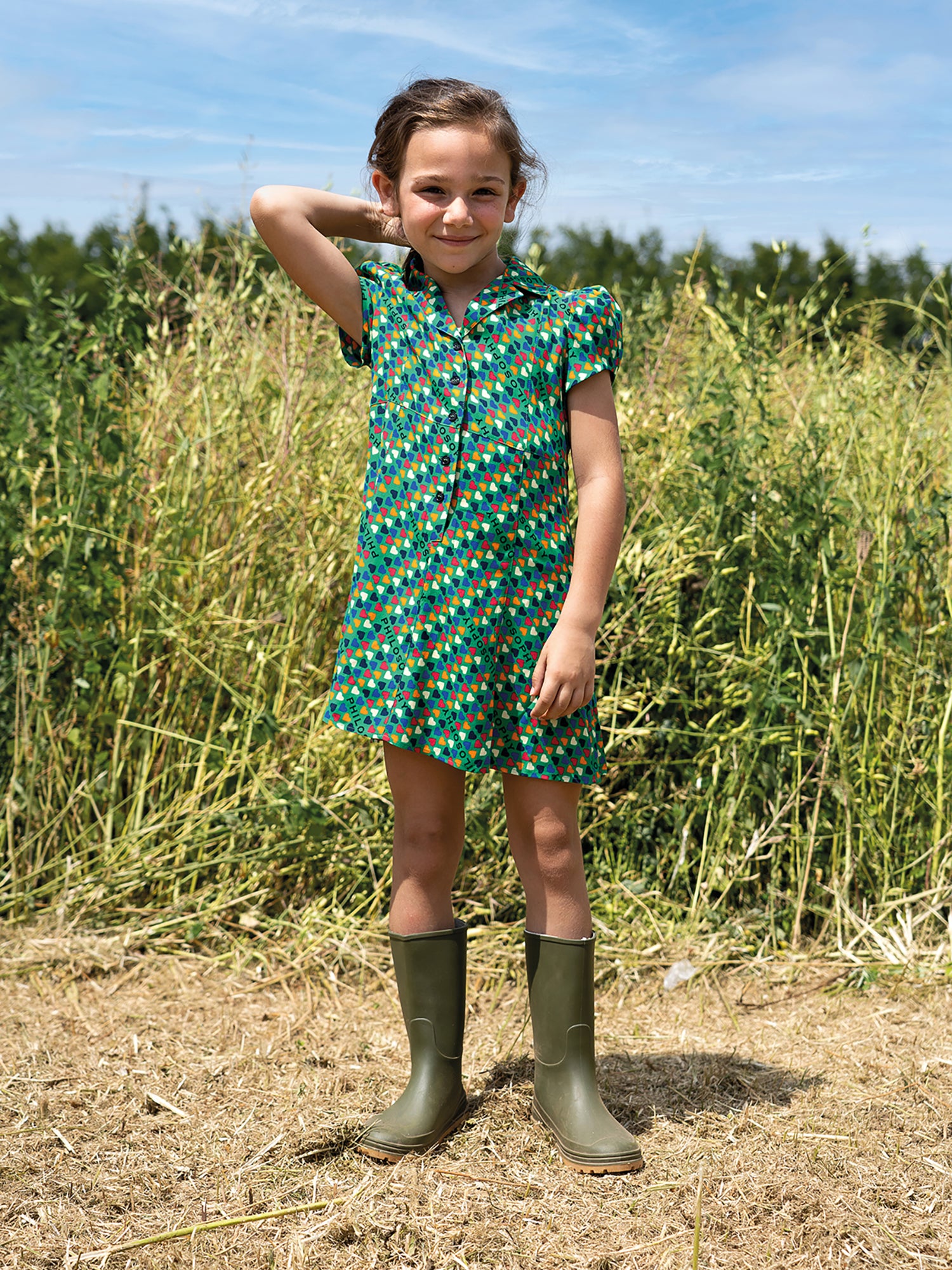 Philosophy Logo Print Short Sleeve Dress - Dresses