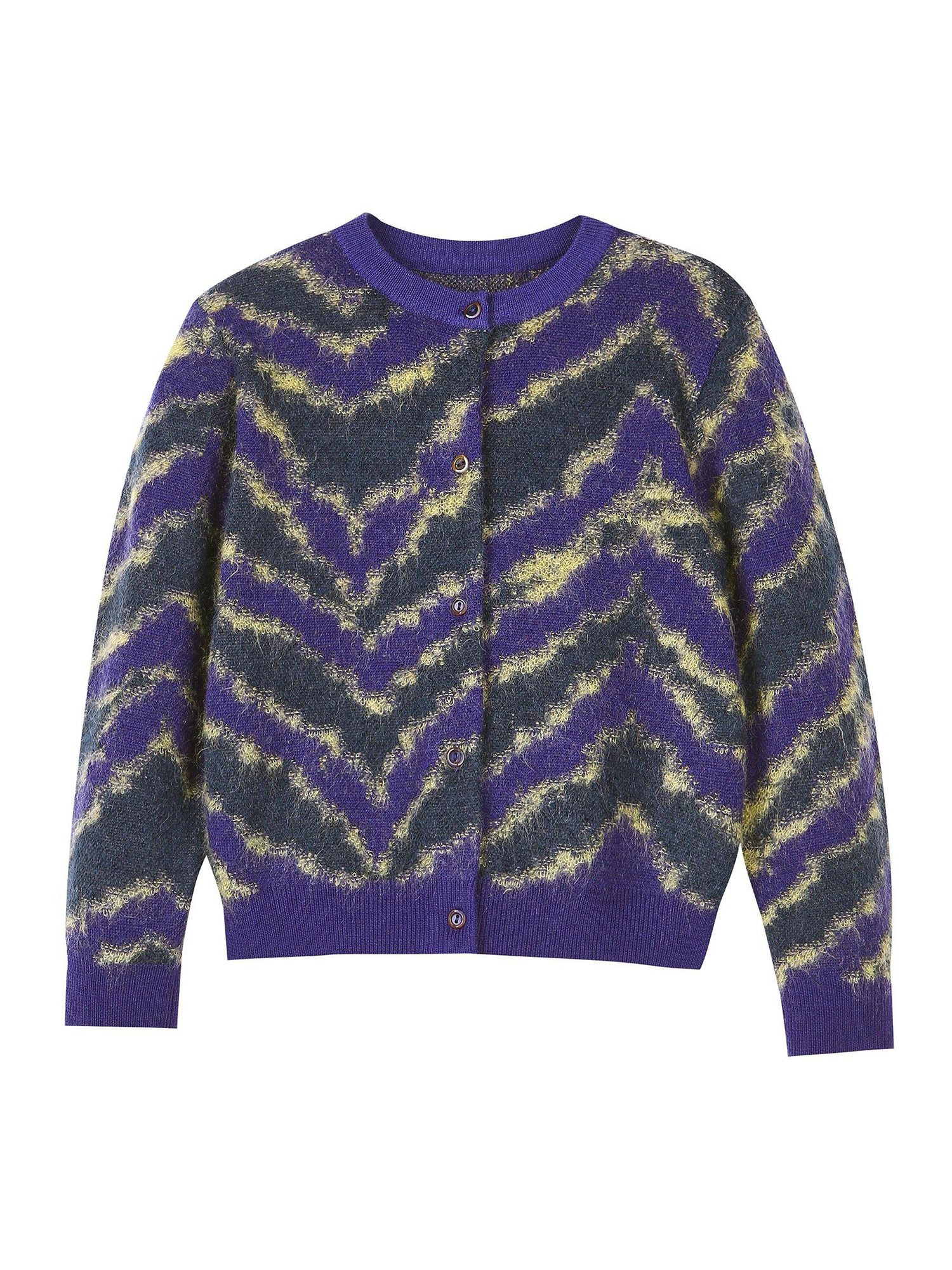 Fluffy Sweater Cardigan - Multi Colour