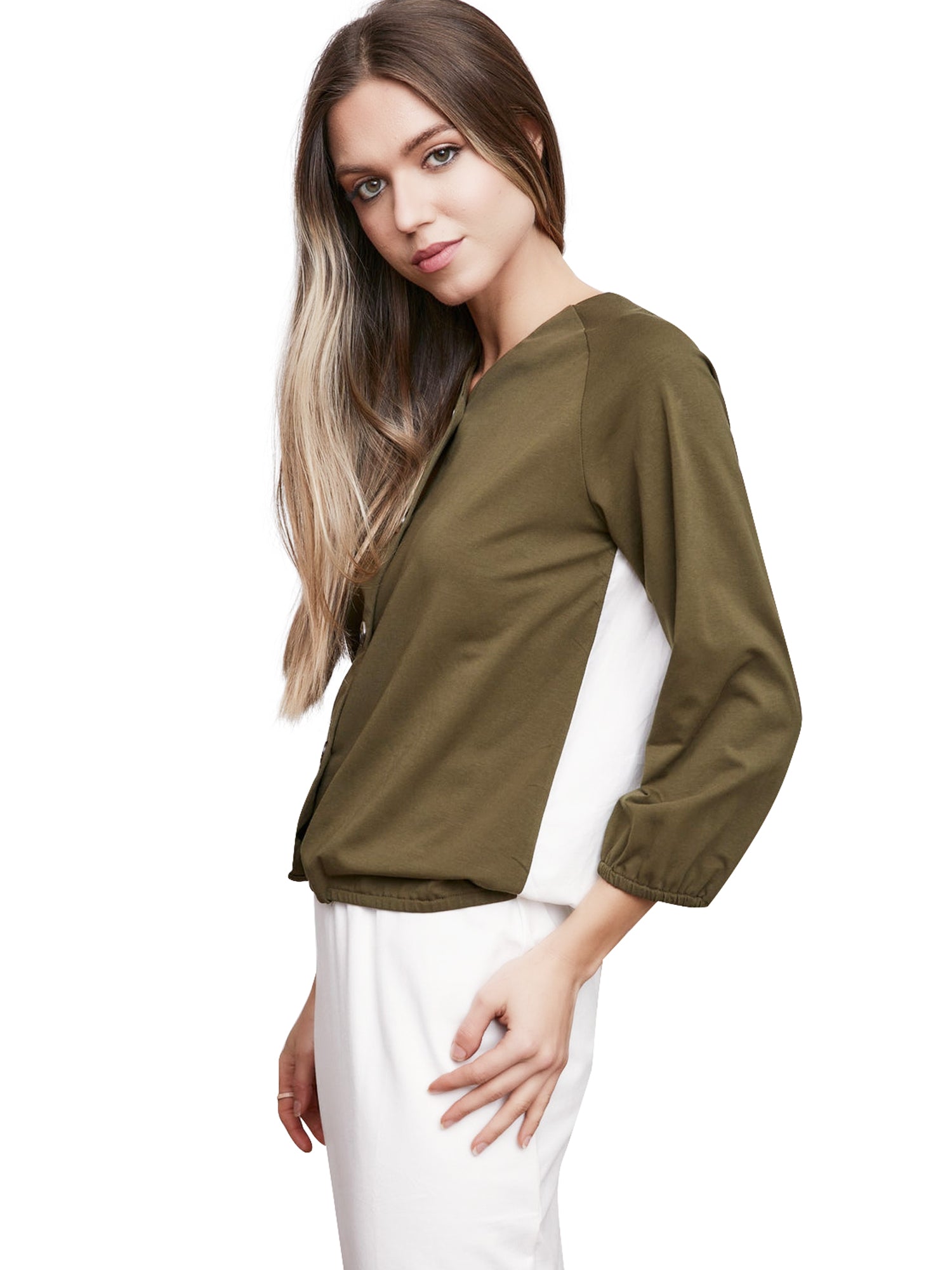 Jay Basic Reagan Button Top - Tops