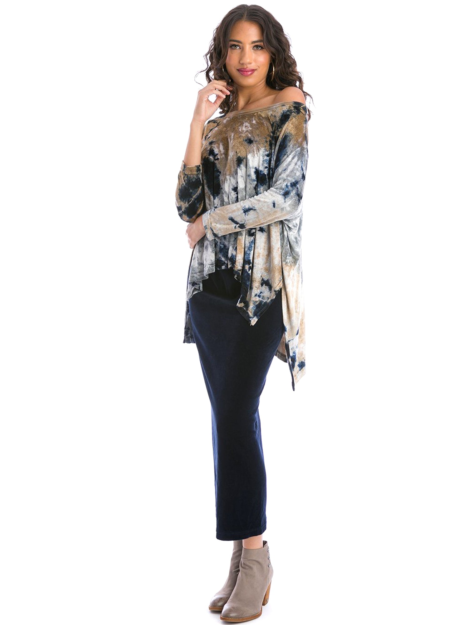 Hard Tail Velour Easy Fit Column Skirt (V-174) - Skirts