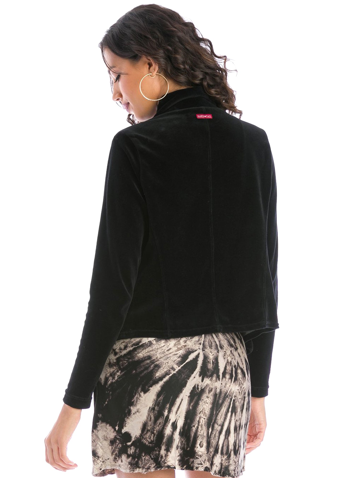 Hard Tail Velour Cropped Blazer V-203 - Tops